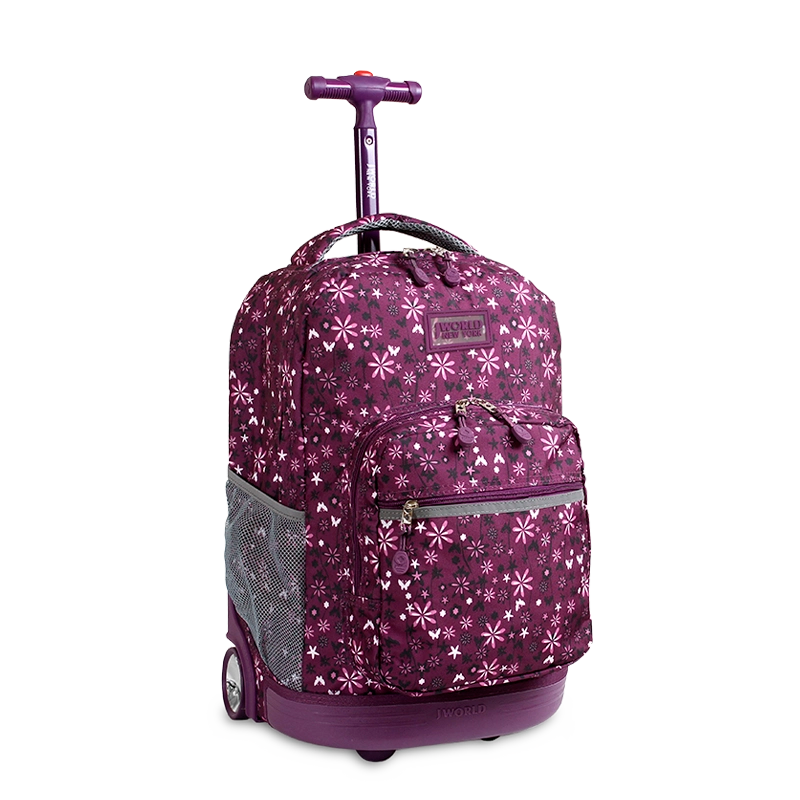 Sunrise Rolling Backpack (18 Inch) in Garden Purple - Final Sale - JWorldstore