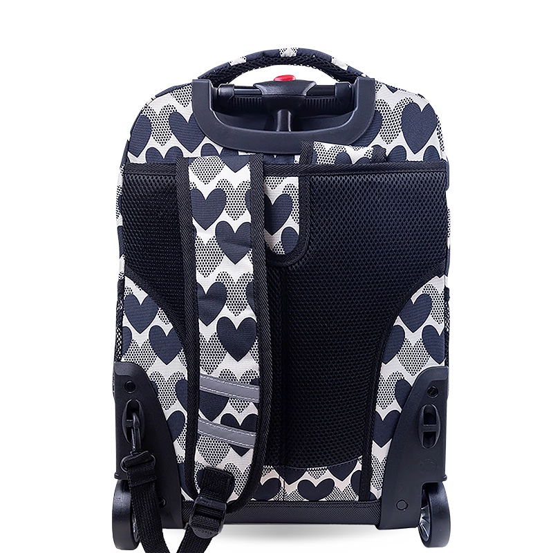 Sunrise Rolling Backpack (18 Inch) in Heart Dot - JWorldstore