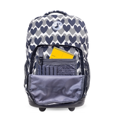 Sunrise Rolling Backpack (18 Inch) in Heart Dot - JWorldstore