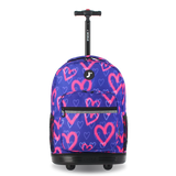 Sunrise Rolling Backpack (18 Inch) in Heart Spray