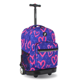 Sunrise Rolling Backpack (18 Inch) in Heart Spray