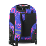 Sunrise Rolling Backpack (18 Inch) in Heart Spray