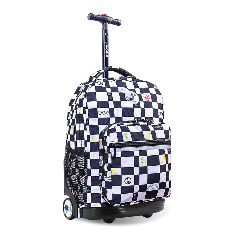 Sunrise Rolling Backpack (18 Inch) in Icon Checkers - JWorldstore