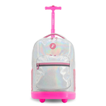 Sunrise Rolling Backpack (18 Inch) in Metallic Silver - JWorldstore