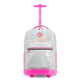 Sunrise Rolling Backpack (18 Inch) in Metallic Silver - JWorldstore