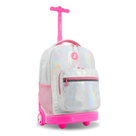 Sunrise Rolling Backpack (18 Inch) in Metallic Silver - JWorldstore