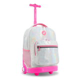 Sunrise Rolling Backpack (18 Inch) in Metallic Silver - JWorldstore