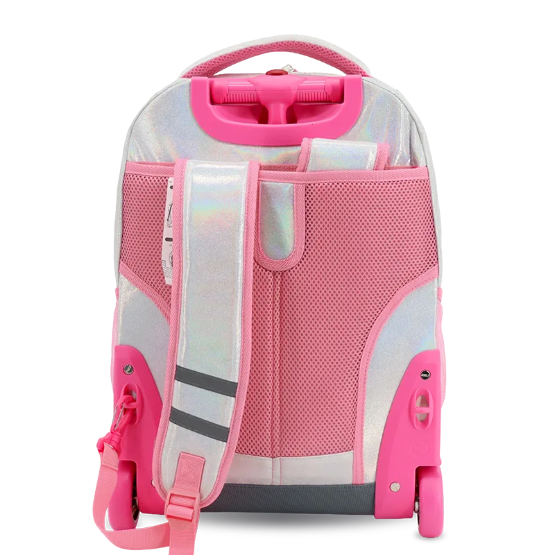 Sunrise Rolling Backpack (18 Inch) in Metallic Silver - JWorldstore