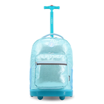 Sunrise Rolling Backpack (18 Inch) in Metallic Teal - JWorldstore