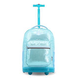 Sunrise Rolling Backpack (18 Inch) in Metallic Teal - JWorldstore