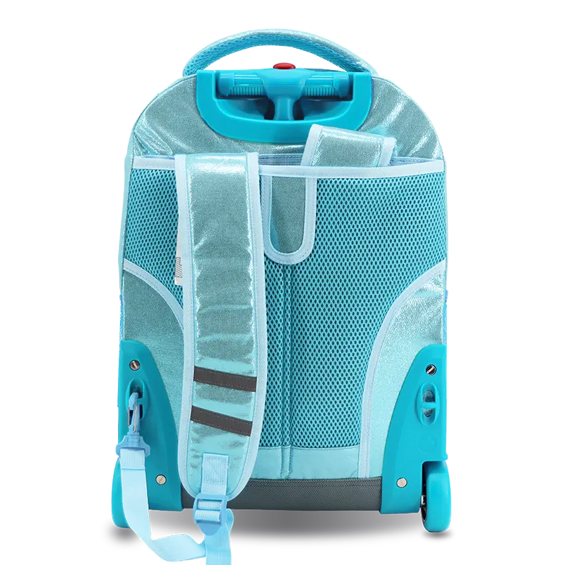 Sunrise Rolling Backpack (18 Inch) in Metallic Teal - JWorldstore