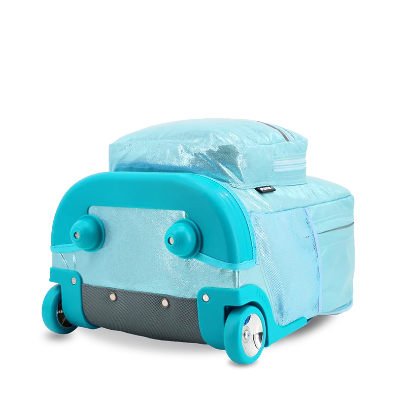 Sunrise Rolling Backpack (18 Inch) in Metallic Teal - JWorldstore
