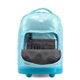 Sunrise Rolling Backpack (18 Inch) in Metallic Teal - JWorldstore
