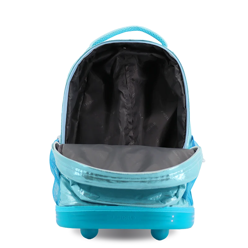Sunrise Rolling Backpack (18 Inch) in Metallic Teal - JWorldstore