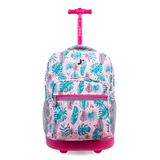 Sunrise Rolling Backpack (18 Inch) in Palm Leaves - JWorldstore