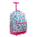 Sunrise Rolling Backpack (18 Inch) in Palm Leaves - JWorldstore