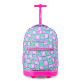 Sunrise Rolling Backpack (18 Inch) in Puffy Flower