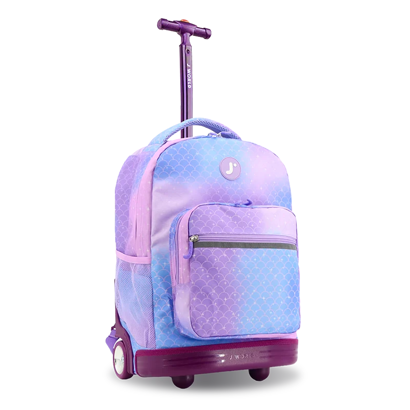 Sunrise Rolling Backpack (18 Inch) in Purple Mermaid - JWorldstore