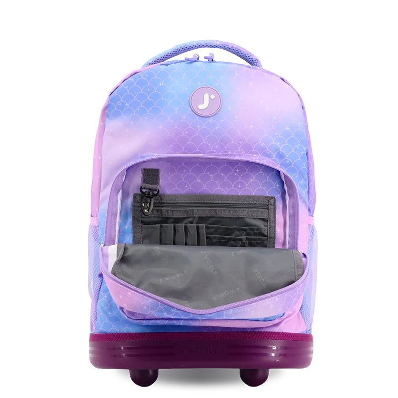 Sunrise Rolling Backpack (18 Inch) in Purple Mermaid - JWorldstore
