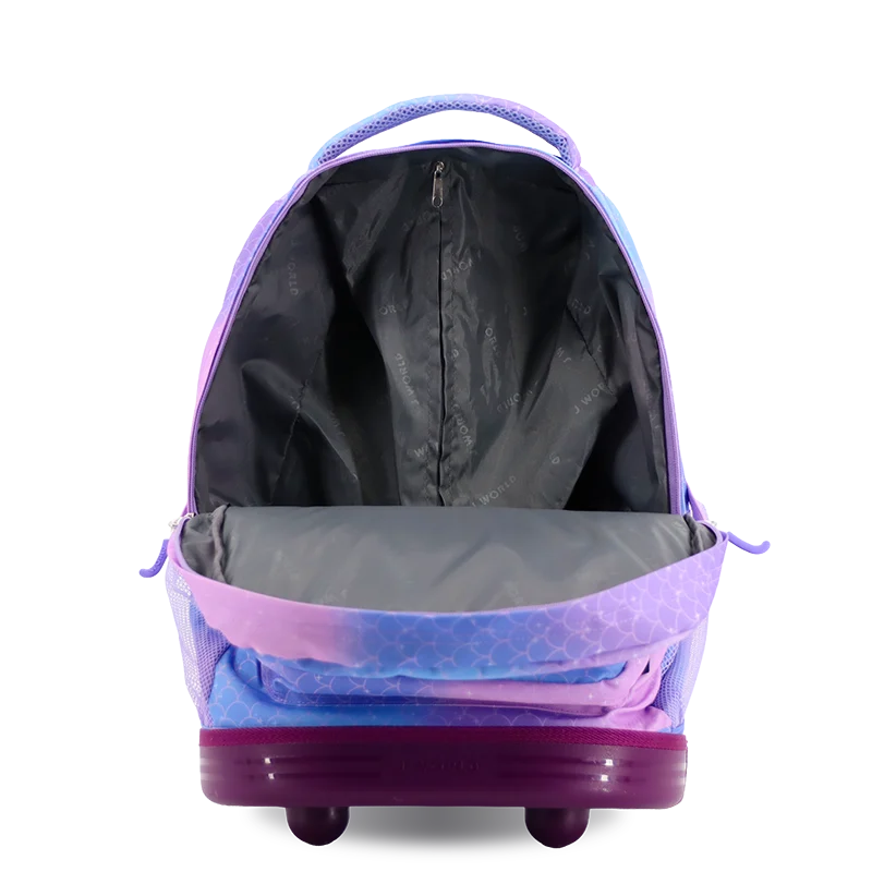 Sunrise Rolling Backpack (18 Inch) in Purple Mermaid - JWorldstore