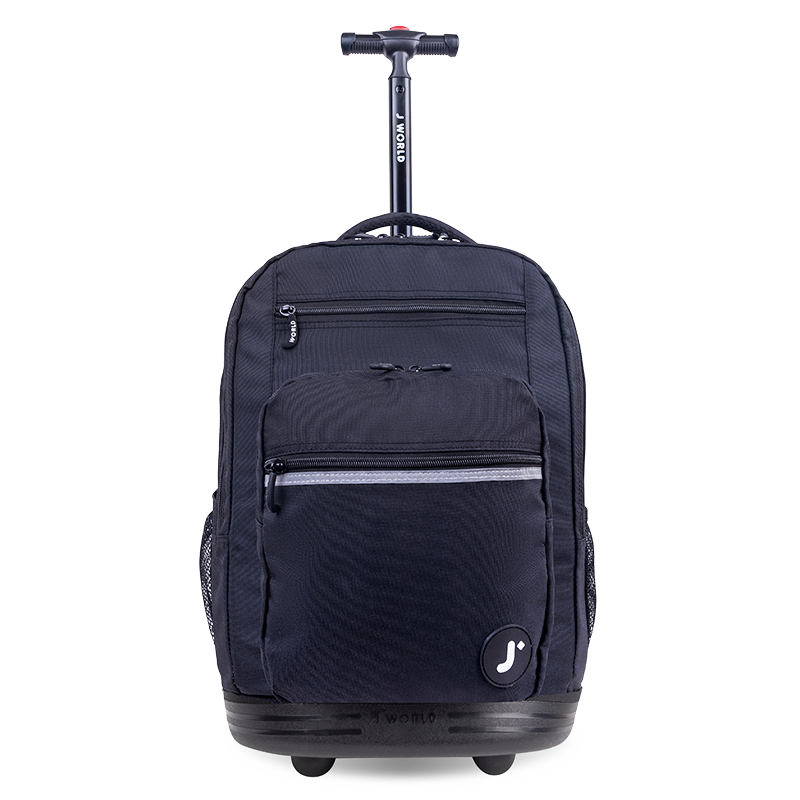 J World Sundance Laptop Rolling Backpack, Black