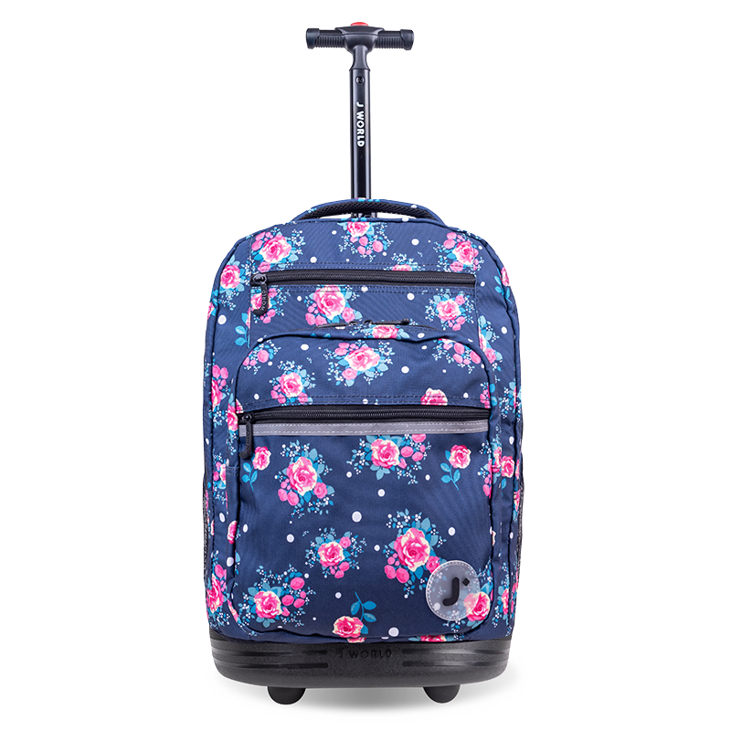 Sundance Laptop Rolling Backpack (20 Inch) in Navy Rose - JWorldstore