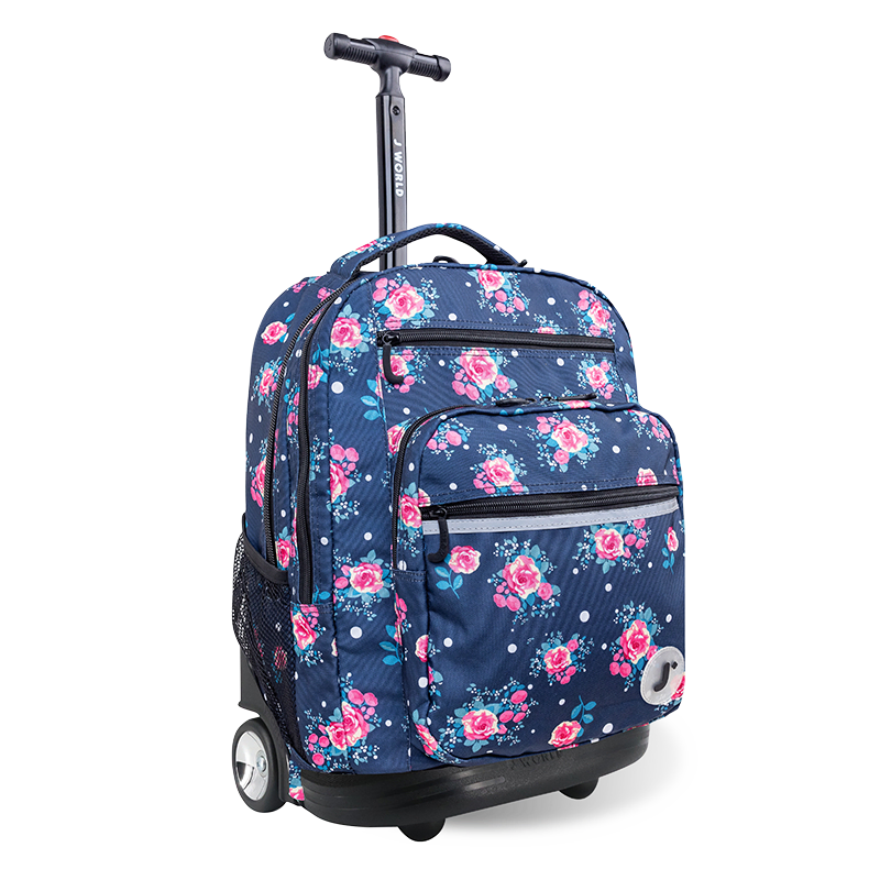Sundance Laptop Rolling Backpack (20 Inch) in Navy Rose - JWorldstore