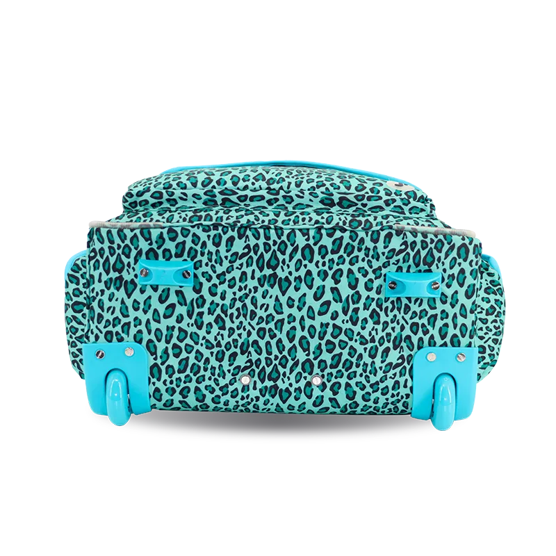 Donna Rolling Duffle Bag in Mint Leopard - JWorldstore