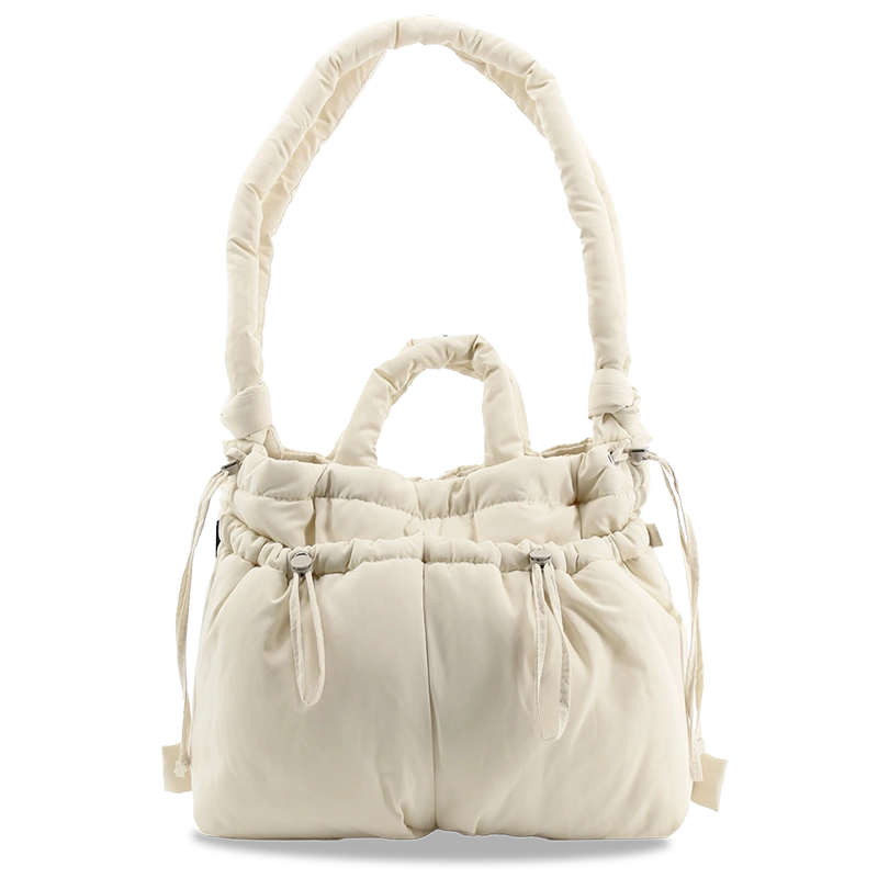 Puffy Tote in Beige - JWorldstore