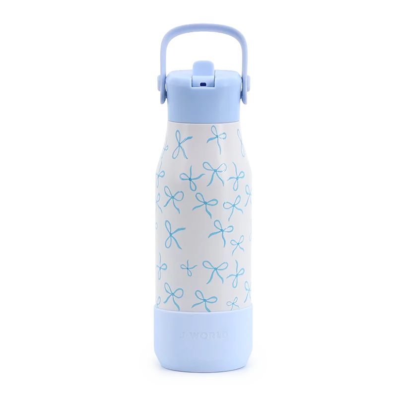 Flowee 22oz Insulated Water Bottle in Blue Bows - JWorldstore