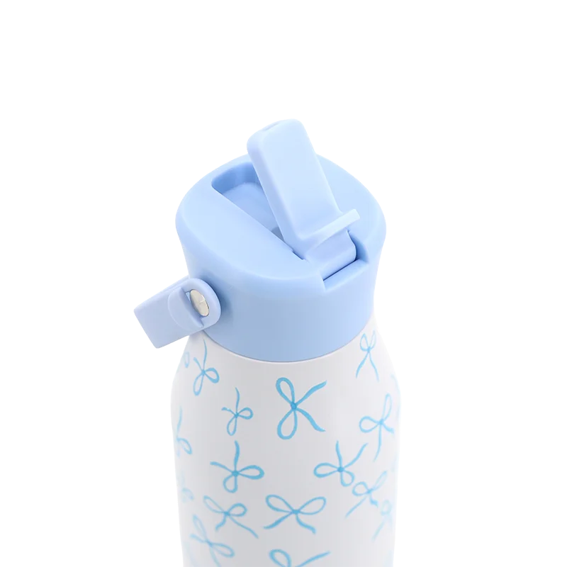 Flowee 22oz Insulated Water Bottle in Blue Bows - JWorldstore
