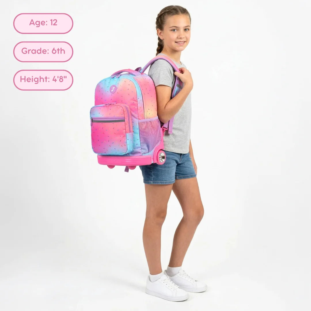 Sunrise Rolling Backpacks for Girls | Mint Leopard Sunrise Rolling Backpacks for Girls | Mint Leopard