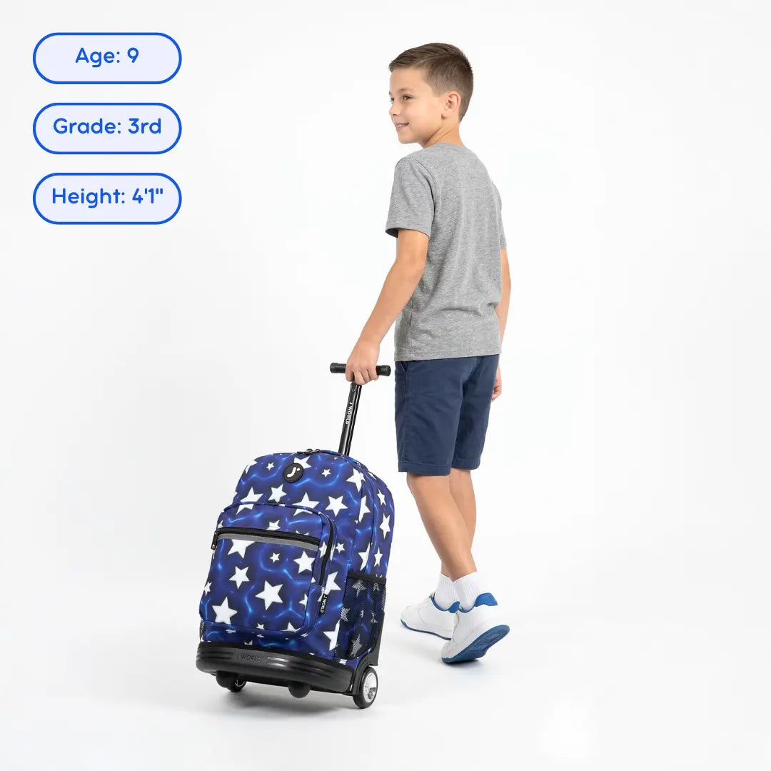 Sunrise Rolling Backpacks for School | Blue Vine | J World Sunrise Rolling Backpacks for School | Blue Vine | J World