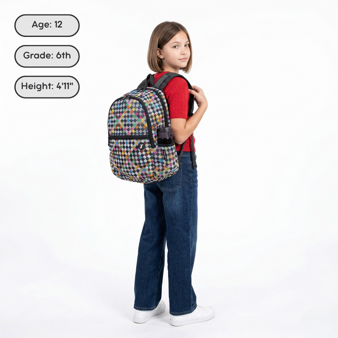 Mesh Backpack in Checkers - JWorldstore