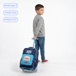 Sparkle 15 Inch Kids Rolling Backpack / Carry On in Purple Galaxy - JWorldstore