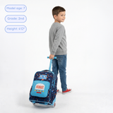 Sparkle 15 Inch Kids Rolling Backpack / Carry On in Purple Galaxy - JWorldstore